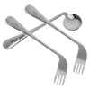 Left Handed Adaptive Utensils Set Stainless Steel Angled Fork and