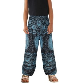 TENMET Little Girls Yoga Trousers Bohemian Beach Pants Baggy Harem Activewear for Girls Age 3-10