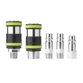 Flexzilla Legacy Manufacturing 656FZ Hd Safety Coupler and Plug Kit, 3/8 Npt, Type H, 5-Piece Kit'