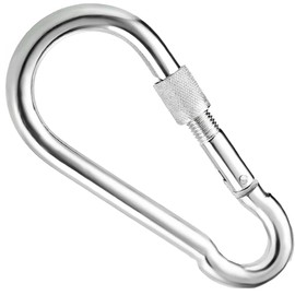 Steel Snap Hook With Screw Nut Length: 100mm (Pack of: 5) Carabiners Safe Lock Carabiner Clip Spring for Outdoor Hiking Camping Fishing Backpack DIYUK