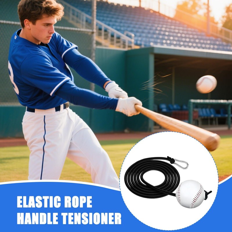 Baseball Batting Trainer, Elastic Rope Batting Training Equipment, Adjustable Practice