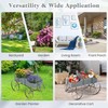 Wagon Planter, Decorative Wooden Garden Planter with Wheels, 2 Planting