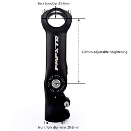 CYSKY Bike Adjustable Stem 25.4 110mm 0-90° Degree MTB Stem Handlebar Stem Riser for Mountain Bike, Road Bike, MTB, BMX, Cycling (110mm)