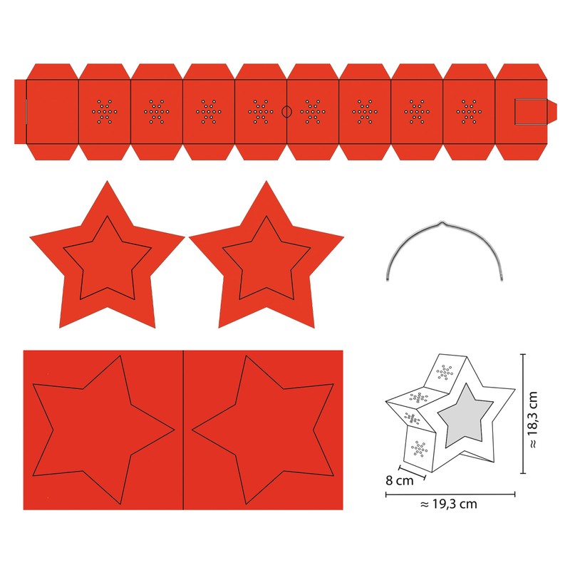 Ursus 1883 00 02 Twinkle Star Neon Red, Lantern Craft