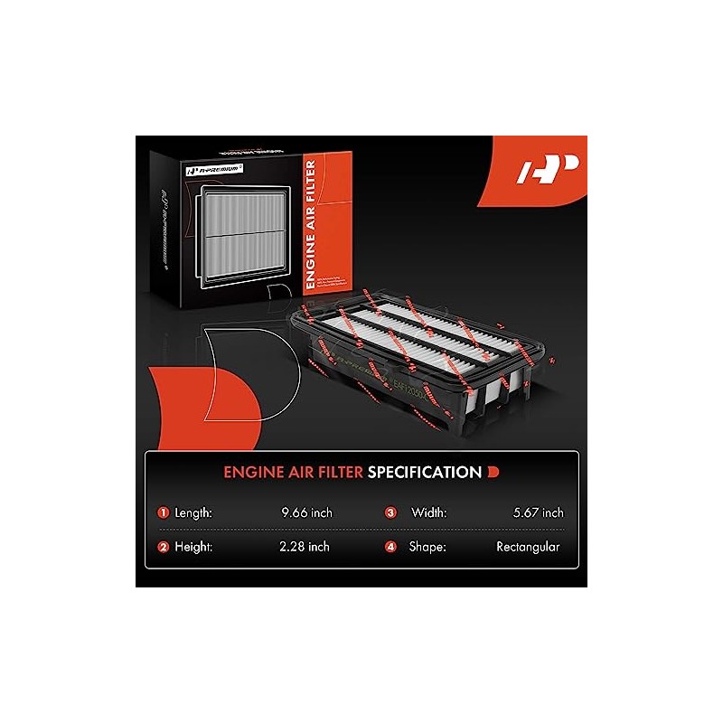 A-Premium - Filtro de aire para motor y cabina de