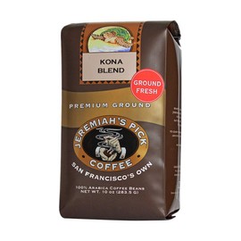 Jeremiah's Pick Coffee Kona Blend Ground Coffee, 10 Ounce Bag