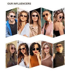 SOJOS SJ1168 Rectangular Polygon Polarised Sunglasses for Men and Women Retro Classic Vintage Shades, blue