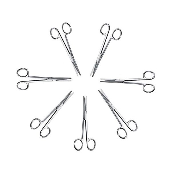 SurgicalOnline 8pcs Straight Mayo Scissors Surgical Instruments Economy Grade 6.75"