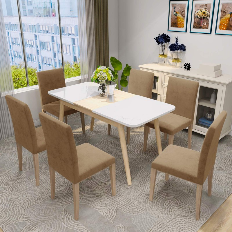MAXIJIN Stretch Velvet Chair Covers for Dining Chairs Set of