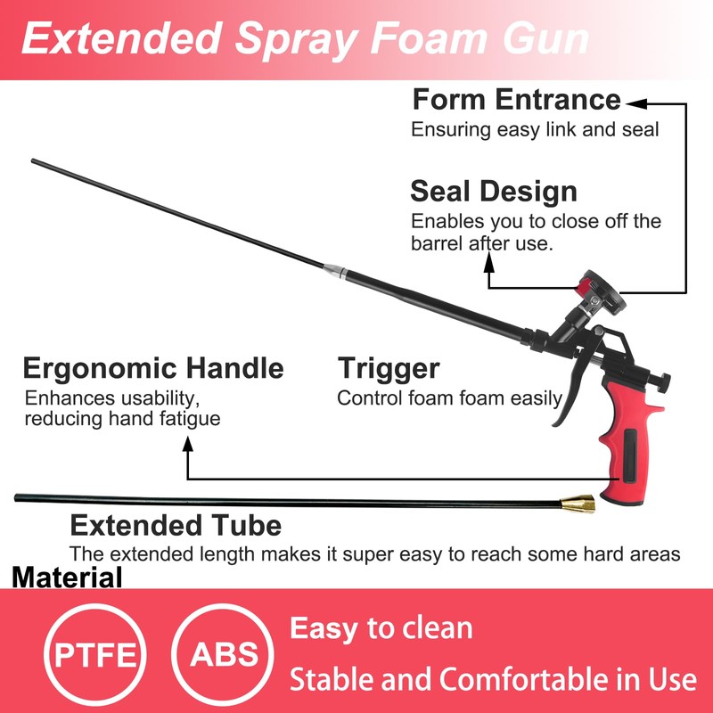 25inch Extended Foam Gun 2 Pack - PTFE Non Stick