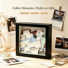 Square Shadow Box,Display Shadow Box with Slot,Featuring