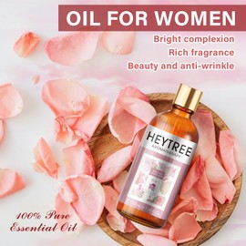 HEYTREE Rose Essential Oil 100ml Natural Rose Essential Oils Perfect for, Skin Care,Hair Care,Massage,Bath