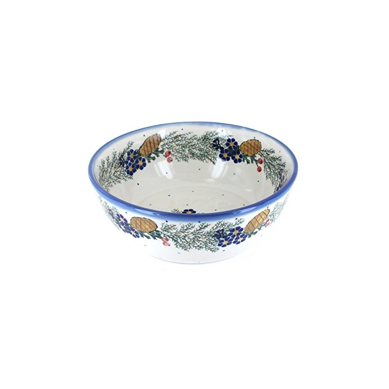Blue Rose Polish Pottery Pinecone Large Bowl