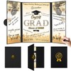 Graduation Decorations 2025 Black Gold Graduation Guest Book to Sign