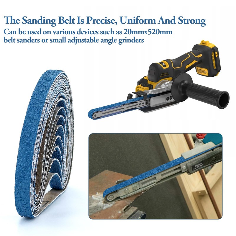 10PCS 40Grits 13mm x 457mm Zirconium Abrasive Sanding Belts Air