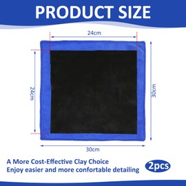 ROBOHOOK 2 Pcs Clay Towel, Effective Cleaning Reusable Clay Mitt Towel Auto Detailing Suitable for Car Beauty Maintenance (12 * 12in Blue)