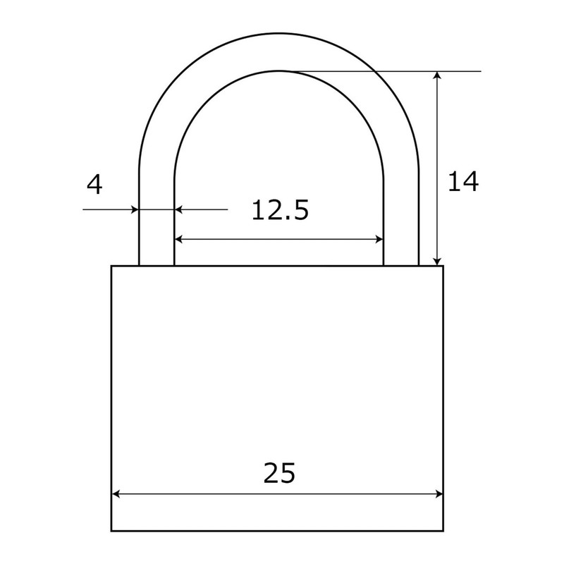 AI IB-007 Padlock Identical Key, Brass, Width 1.0 inches (25