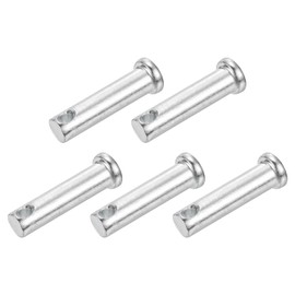 sourcing map 5Pcs 3/8"x1-1/2" Single Hole Clevis Pins, Carbon Steel Flat Head Single Hole Clevis Pins for Mechanics Repair, Furniture Installation, Industrial Equipment, DIY (Silver)