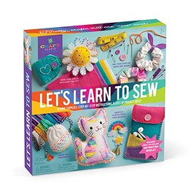 Craft-tastic Let's Learn to Sew – Mini kit de costura, artes y manualidades, suministros de arte, kit de bordado para principiantes, incluye