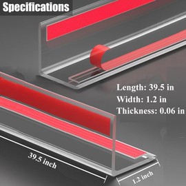 Clear Self-Adhesive Wall Corner Guards Walls Edge Protector & Corner Protectors for Wall, Furniture Corner, Door Easy to Install for Baby (6 Pcs, 1.2in x 39.5in)