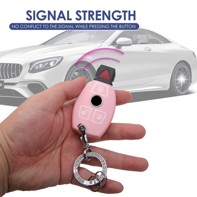 LIANGYM 2-Pack for Mercedes-Benz Key Fob Cover, TPU Case Accessories
