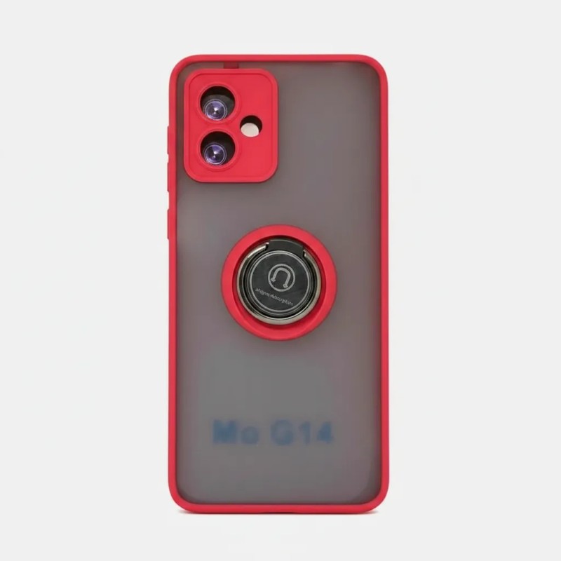 Funda Para Moto G14 Protector De Cámara,cristal Y Anillo Met