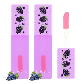 Boobeen 2PCS Lip Gloss Oil Set, Lip Stain with Moisturizing, Nourishing Fruit Lightweight Lip Oil, for High Shine Finish Makeup