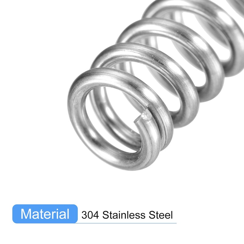 sourcing map Compression Spring, 5Pcs 304 Stainless Steel, 6mm OD,