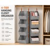 2-Pack 4-Tier Hanging Closet Organizer Shelves, Foldable Non-Woven Fabric Wardrobe