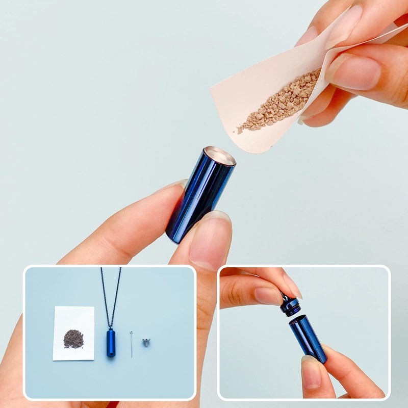 InfuMemo Cremation Jewelry for Ashes Pendant Urn Necklace Cylinder Keepsake
