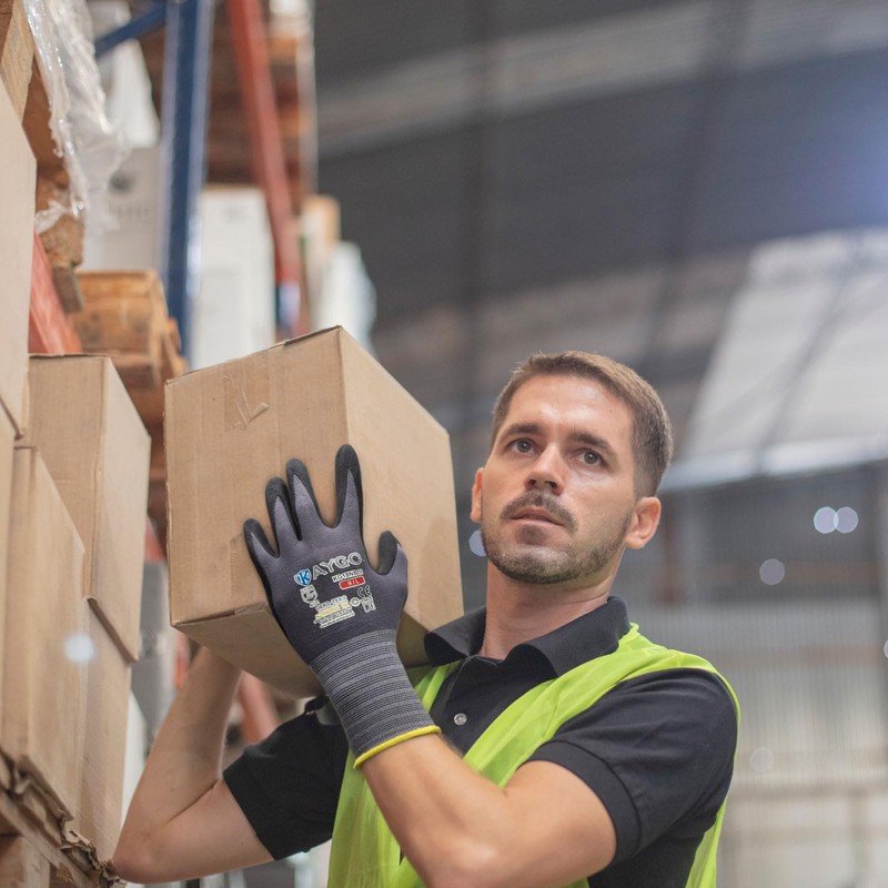KAYGO Safety Work Gloves MicroFoam Nitrile Coated-KG18NB,Seamless Knit Nylon Glove
