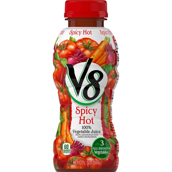 V8 Spicy Hot 100% Vegetable Juice, Vegetable Blend with Tomato