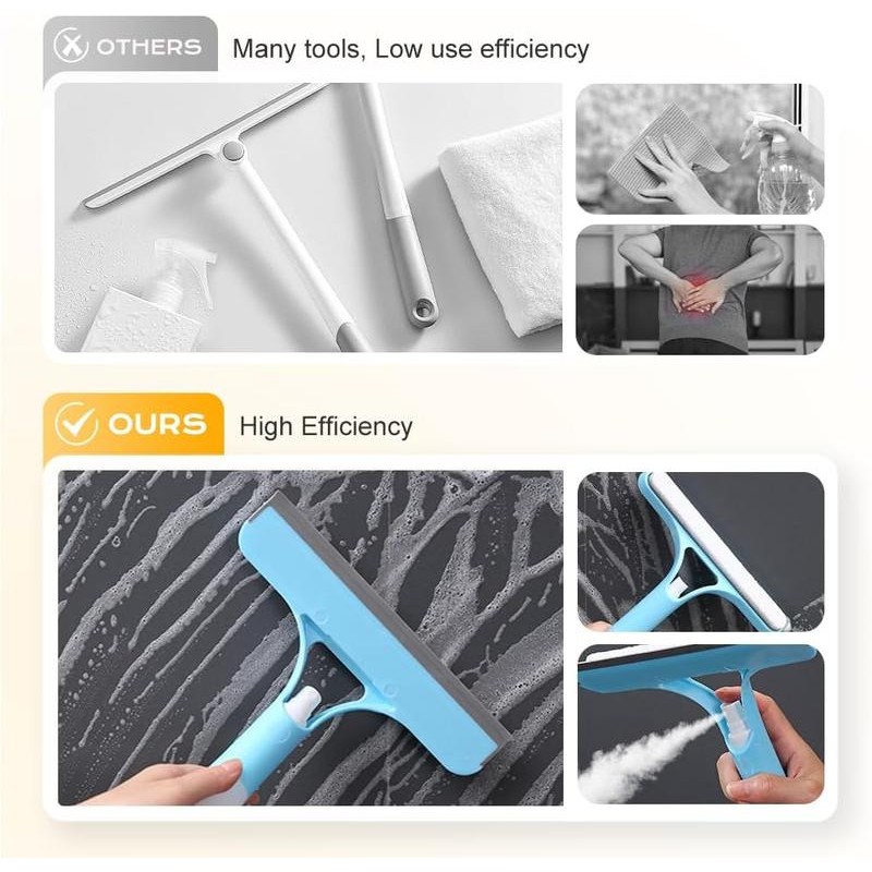 3 in 1 Window Cleaning Scraper, 2025 New Squeegee for