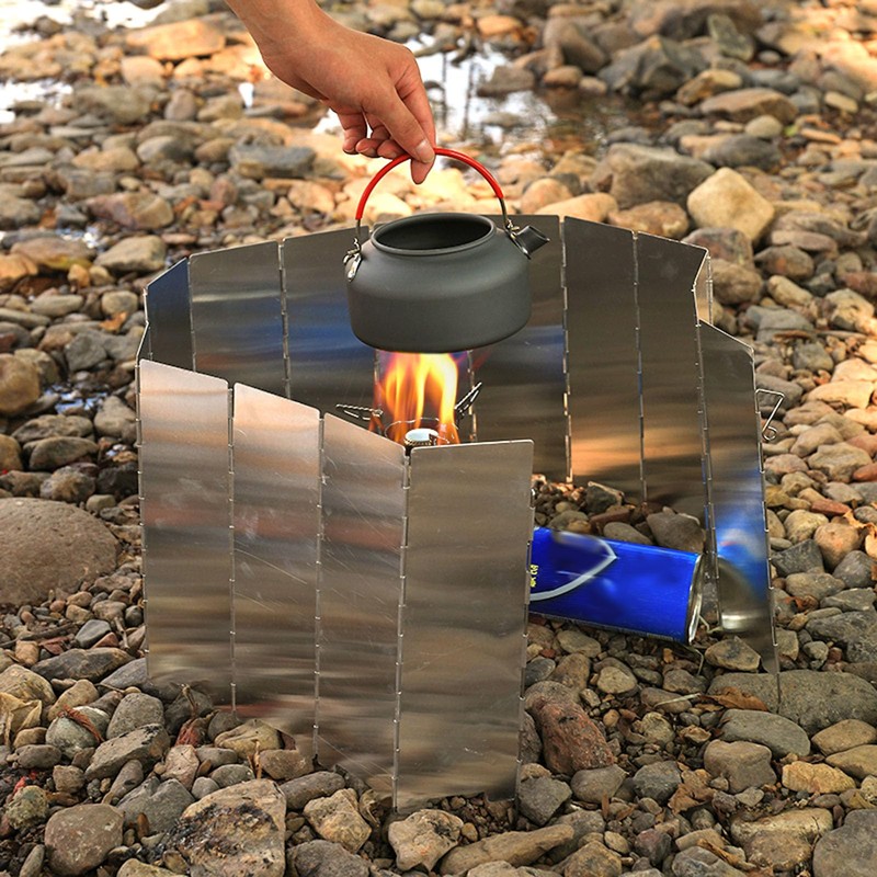 Stove Windscreen, 14PCS Camp Stove Windshield, Outdoor Folding Gas Windshield,
