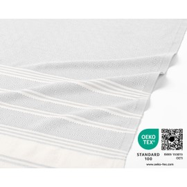 Hammam towel - Beach towel XXL made from 100% recycled cotton - Quick-drying Turkish hammam beach towels, fouta, pestemal Turkish towels ideal as a Turkish blanket – Light Grey – 100x200cm Diamond