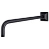 SEABEFORE 16" long sweep shower arm Wall Mounted Black shower