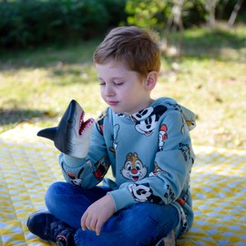 Gemini&Genius Shark Hand Puppet Realistic Soft Rubber Funny Animal Head Hand Puppet Toys for Kids, Home, Stage and Class Role Play Toy for Kids and Toddlers