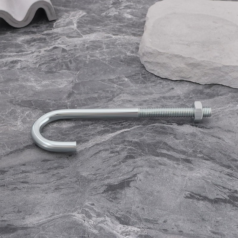 Briny River M10 Hook Bolt J Long Shank Threaded Bolt
