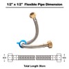 Pack of 2 Flexible Pipe Stainless Steel Braided Hose for