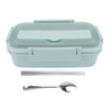 Lunch Box 3 Compartments 304 Stainless Steel Plastic Matching Spoon