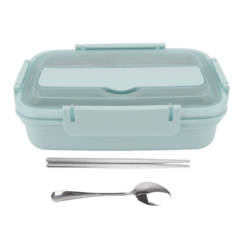 Lunch Box 3 Compartments 304 Stainless Steel Plastic Matching Spoon