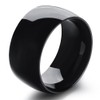 Men's 12mm Classic Black Titanium Stainless Steel Ring Wedding Engagement