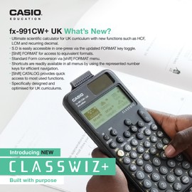 Casio fx-991CW+ Scientific Calculator Black (UK Version) - Upgrade from Previous fx-991CW Model