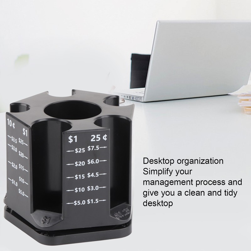 Coin Counter Coin Sorter with Pen Holder Rotatable Piggy Bank
