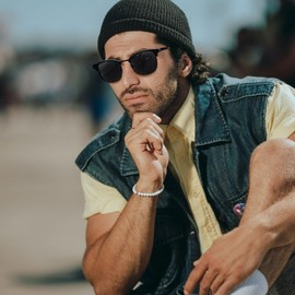 Joopin Retro half frame sunglasses men/women classic polarised sunglasses with UV400 protection. -