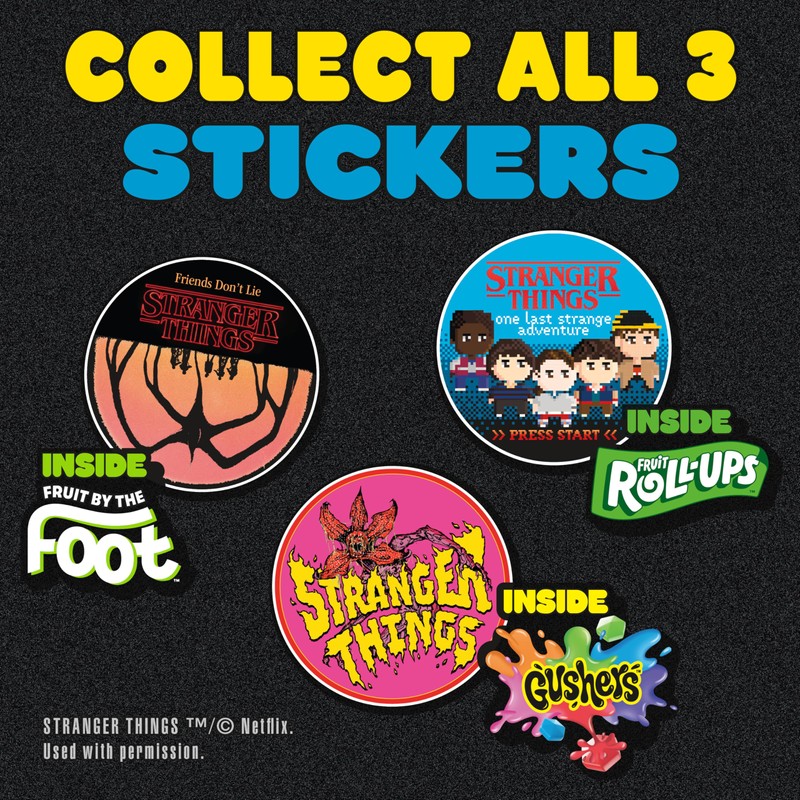 Gushers Fruit Flavored Snacks, Stranger Things Edition, Variety Pack, Tropical