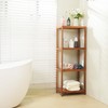VaeFae Teak Bathroom Shelf, 4-Tier Storage Shelf, Wooden Stand Shelf