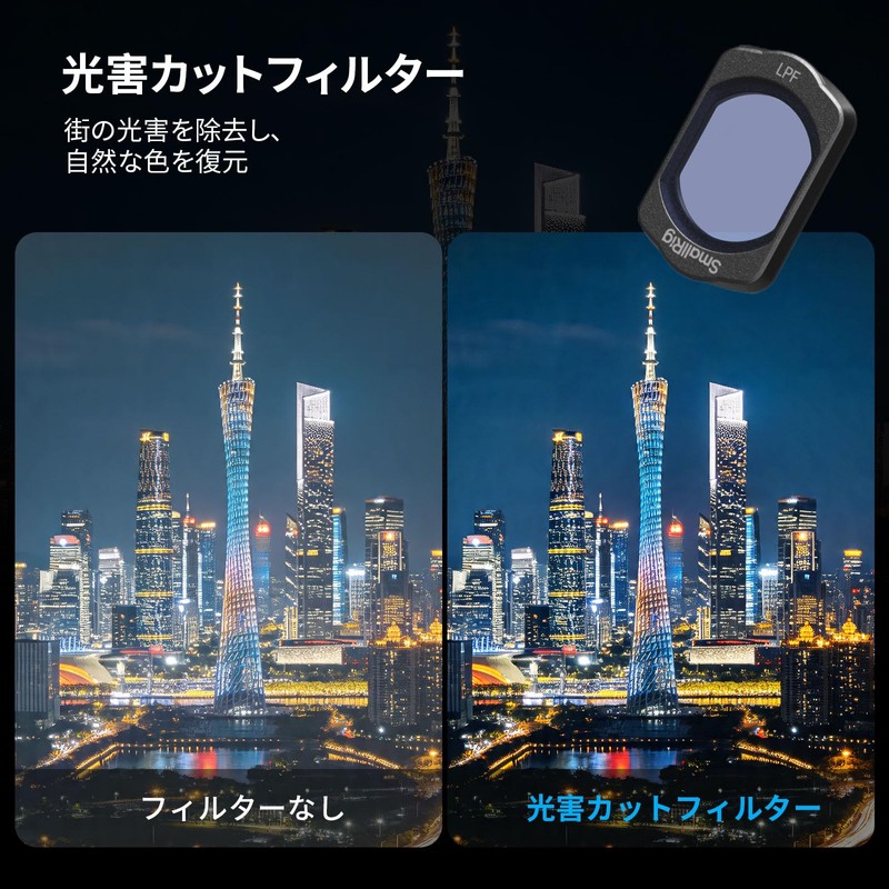 SmallRig DJI Osmo Pocket 4/3用 アタッチ可能な光害低減フィルター 5829