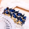 BriLove Wedding Bridal Jewelry for Women Fashion Marquise-Shape Leaf Navy