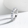 Gobaalele 14K White Gold Plated Cubic Zirconia Eternity Ring |